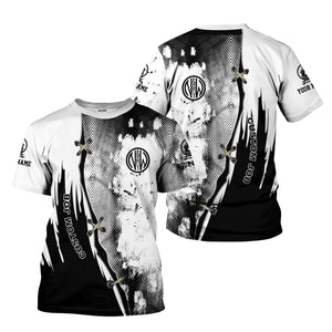 Railspirit Personalized Norfolk and Western Railway T-Shirt Retro Stitches Design with Custom Position N&W Train Shirt