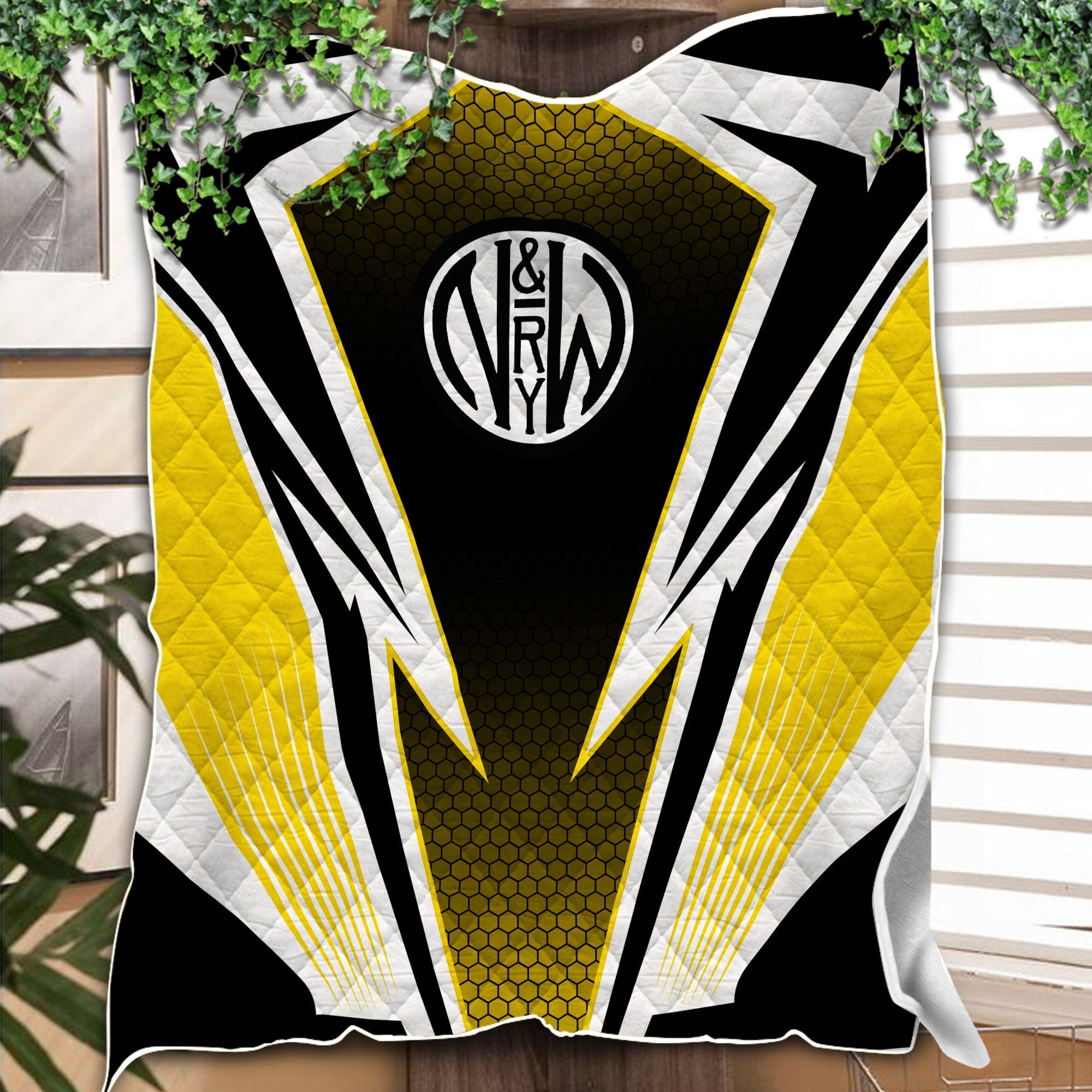 Railspirit Norfolk and Western Railway Premium Quilts Lightning Graphic Style N&W Premium Quilts Gift Idea For Train Lover