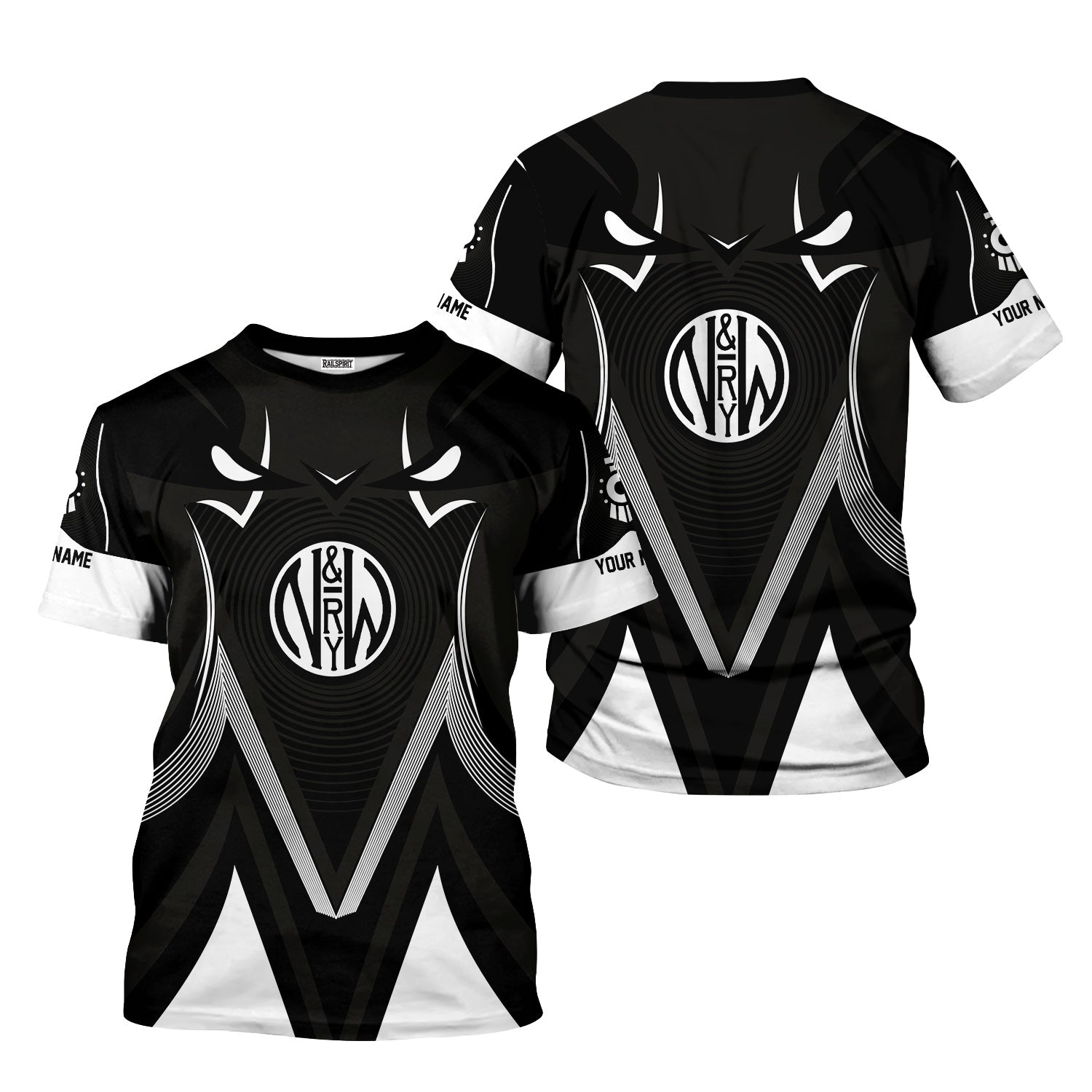 Railspirit Personalized Norfolk and Western Railway T-Shirt Vibrant Graphic Pattern N&W Shirt For Train Enthusiasts