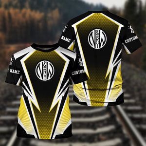 Railspirit Personalized Norfolk and Western Railway T-Shirt Lightning Graphic Style N&W Shirt Gift Idea For Train Lover