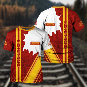Railspirit Personalized Chicago South Shore and South Bend Railroad T-Shirt All Over Printed Unisex Shirt