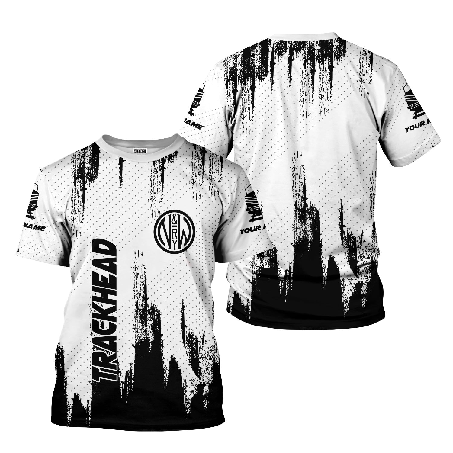 Railspirit Personalized Norfolk and Western Railway T-Shirt Paint Impact Design N&W Train Shirt for Trackhead