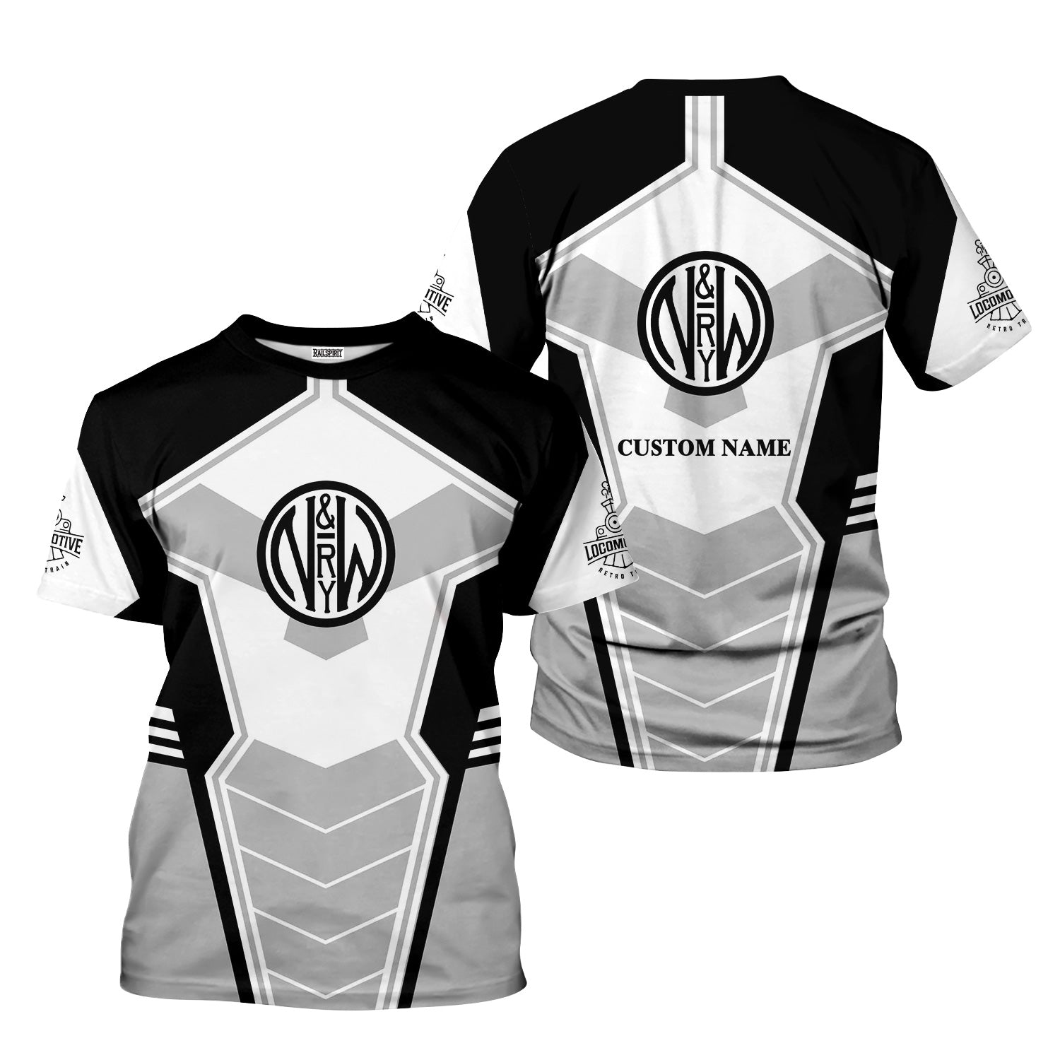 Railspirit Personalized Norfolk and Western Railway T-Shirt Engine-Inspired Style N&W Train Shirt for Railroad Fanatic