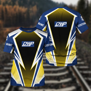 Railspirit Personalized Duluth, Winnipeg and Pacific Railway T-Shirt Lightning Graphic Style Shirt Gift Idea For Train Lover