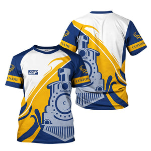 Railspirit Personalized Duluth, Winnipeg and Pacific Railway T-Shirt Flame-Inspired Style Shirt Gift Idea For Train Lovers