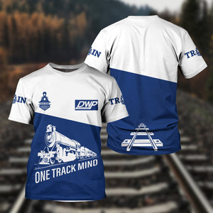 Railspirit Personalized Duluth, Winnipeg and Pacific Railway T Shirt One Track Mind Unisex Train Shirt Gift Idea For Train Lover