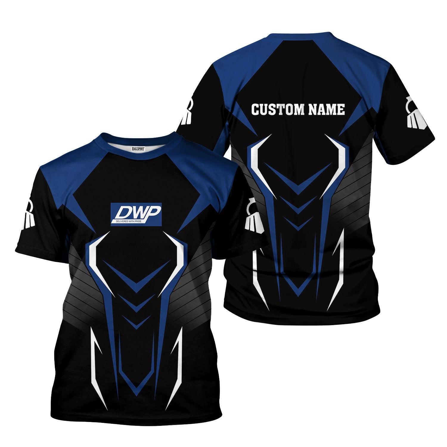 Railspirit Personalized Duluth, Winnipeg and Pacific Railway T-Shirt Dynamic Design Style Perfect Shirt for Train Enthusiasts