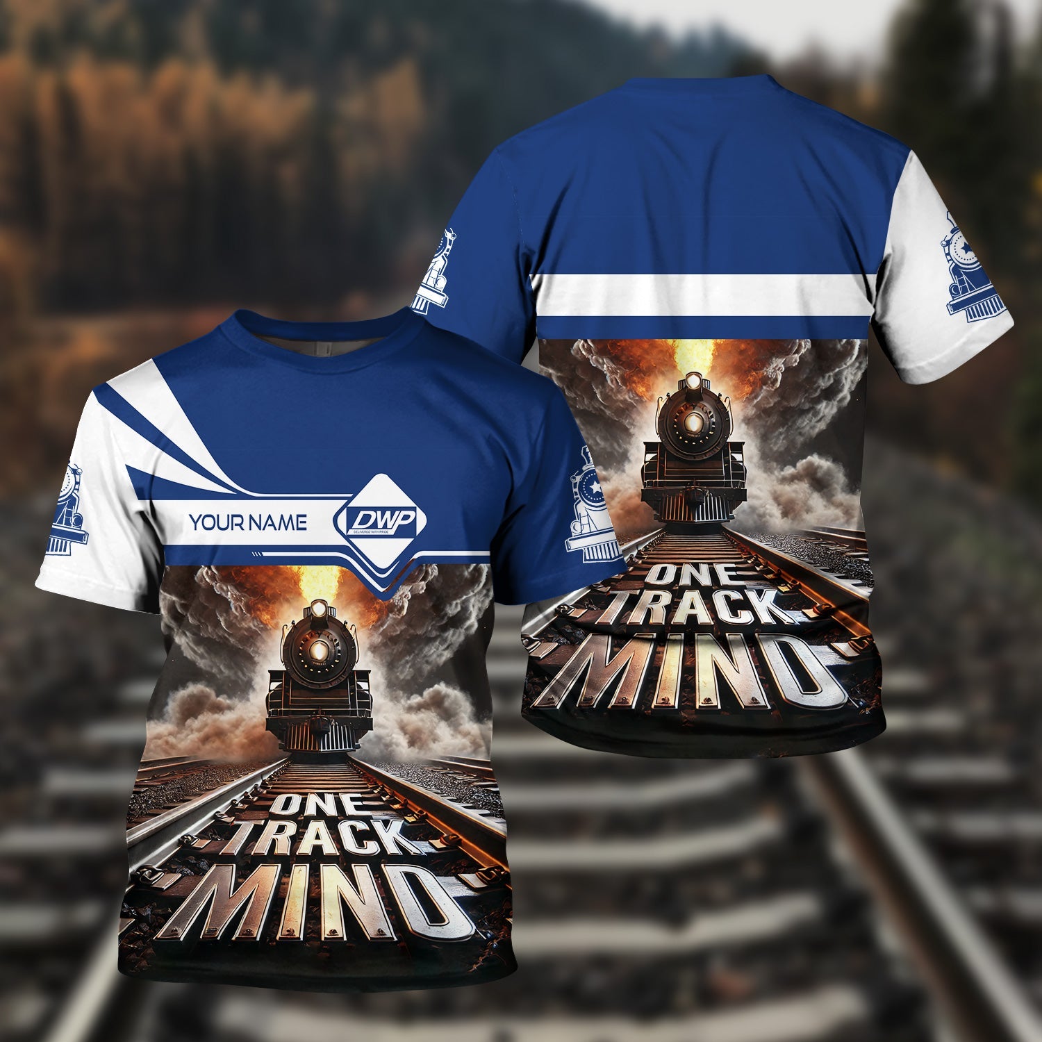 Railspirit Personalized Duluth, Winnipeg and Pacific Railway T Shirt One Track Mind Train Printed Shirt