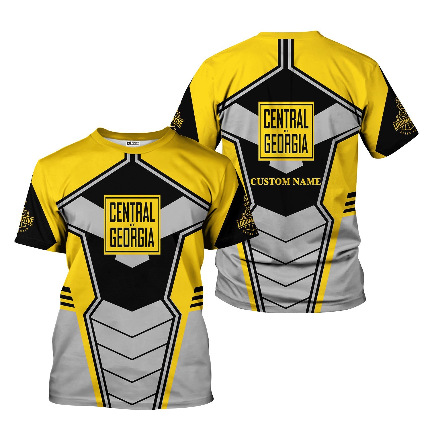 Railspirit Personalized Central of Georgia Railway T-Shirt Engine-Inspired Style Train Shirt for Railroad Fanatic