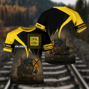 Railspirit Personalized Central of Georgia Railway T-Shirt Angry Train Shirt Gift Idea For Train Lover