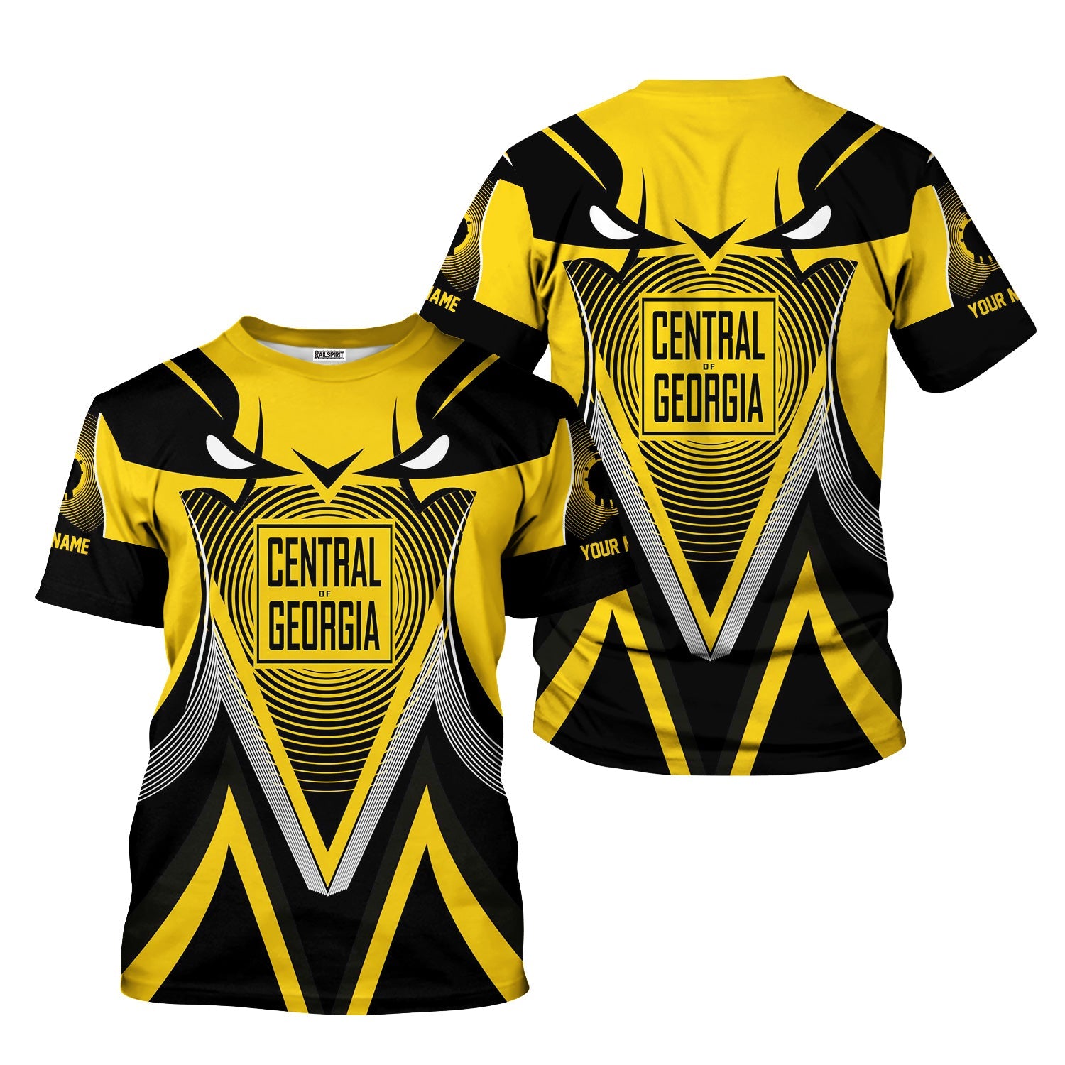 Railspirit Personalized Central of Georgia Railway T-Shirt Vibrant Graphic Pattern Shirt For Train Enthusiasts
