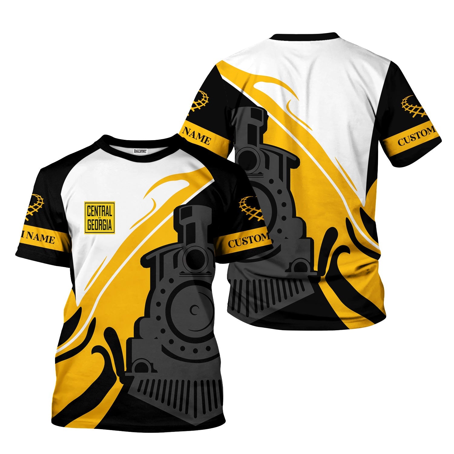 Railspirit Personalized Central of Georgia Railway T-Shirt Flame-Inspired Style Shirt Gift Idea For Train Lovers