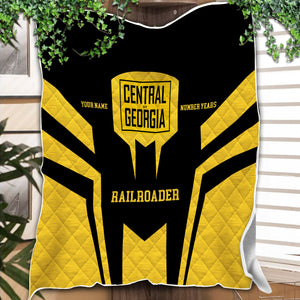 Railspirit Personalized Central of Georgia Railway Premium Quilts Custom Year Railroader Gift Idea For Train Lover