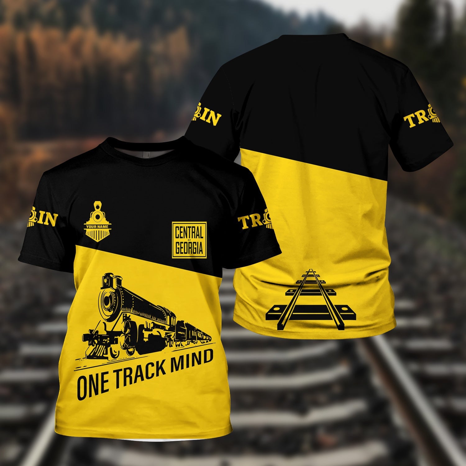Railspirit Personalized Central of Georgia Railway T Shirt One Track Mind Unisex Train Shirt Gift Idea For Train Lover