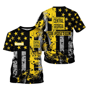 Railspirit Personalized Central of Georgia Railway T-Shirt Artistic Paint American Flag Style Train Shirt