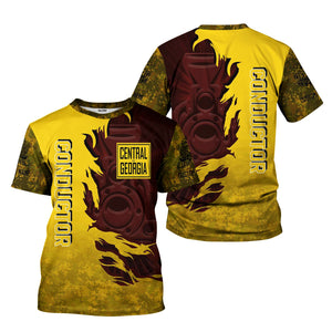 Railspirit Personalized Central of Georgia Railway T-Shirt Blazing Style with Custom Position Train Shirt