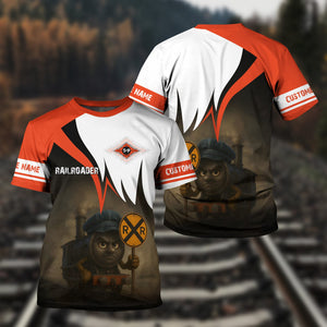 Railspirit Personalized Texas and Pacific Railway T-Shirt Angry Train Shirt Gift Idea For Train Lover