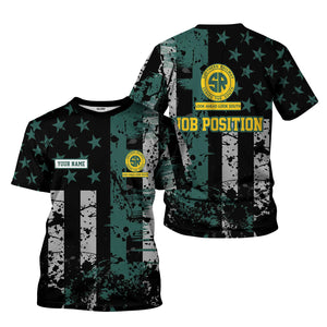 Railspirit Personalized Southern Railway U.S T-Shirt Artistic Paint American Flag Style SOU Train Shirt