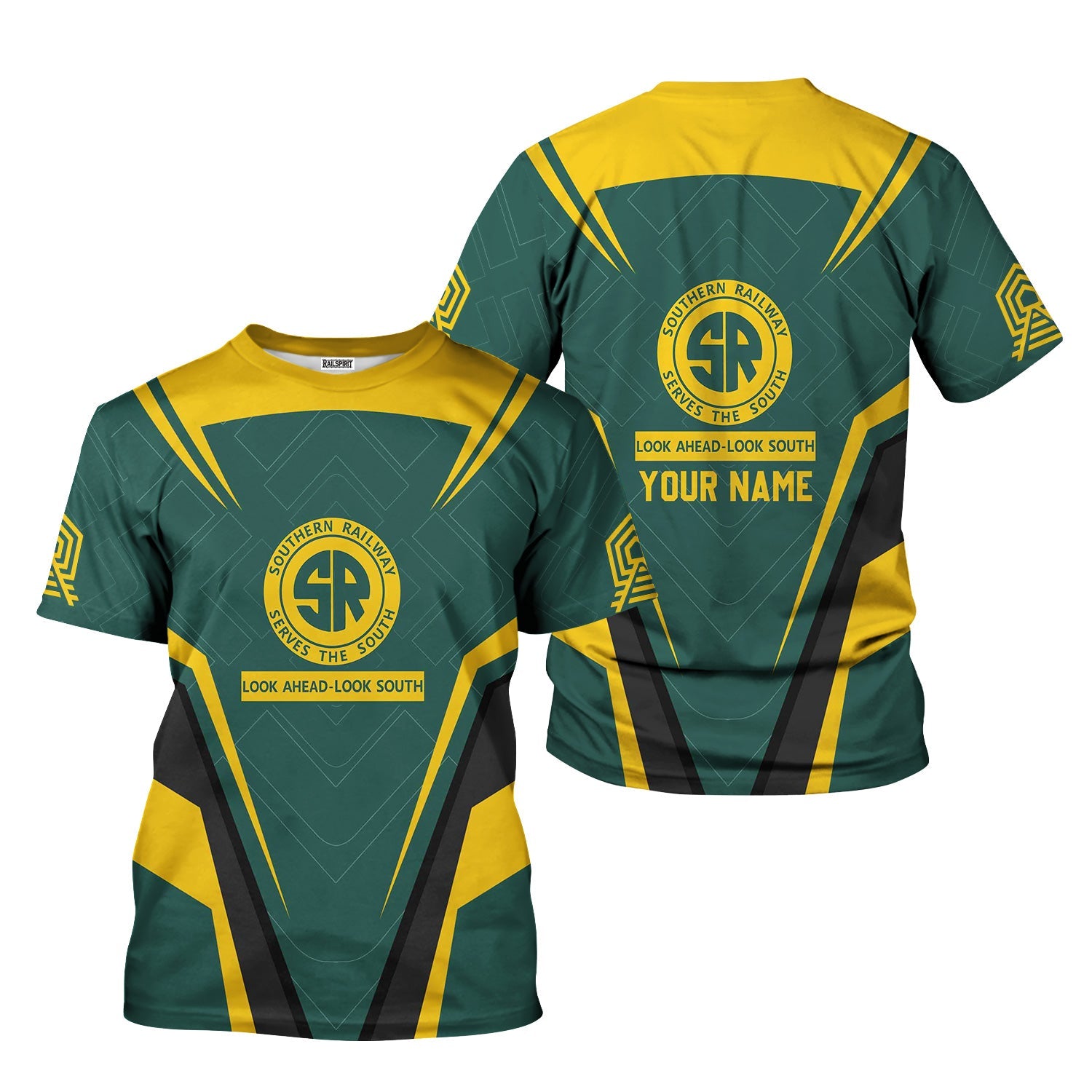 Railspirit Personalized Southern Railway U.S T-Shirt Railway Inspired Apparel SOU Train Shirt for Train Lovers