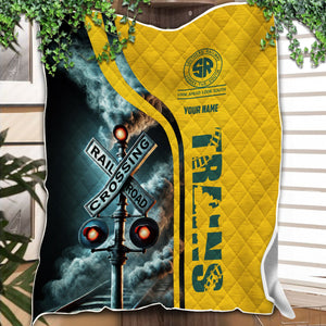 Railspirit Personalized Southern Railway U.S Premium Quilts Railroad Crossing Sign SOU Quilts All Over Print