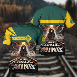 Railspirit Personalized Southern Railway U.S T Shirt One Track Mind SOU Train Printed Shirt