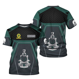 Railspirit Personalized Southern Railway U.S T-Shirt Steam Locomotive Engine Graphic SOU Train Shirt All Over Print