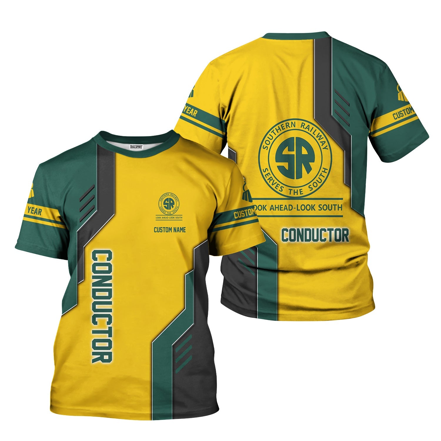 Railspirit Personalized Southern Railway U.S T-Shirt Unique Railway Style with Custom Job SOU Train Shirt