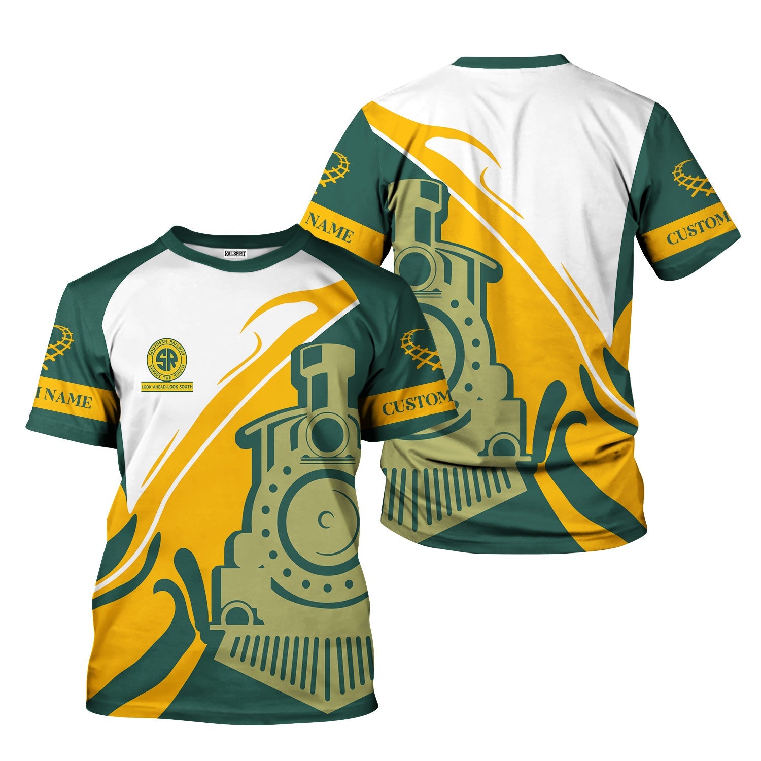 Railspirit Personalized Southern Railway U.S T-Shirt Flame-Inspired Style SOU Shirt Gift Idea For Train Lovers