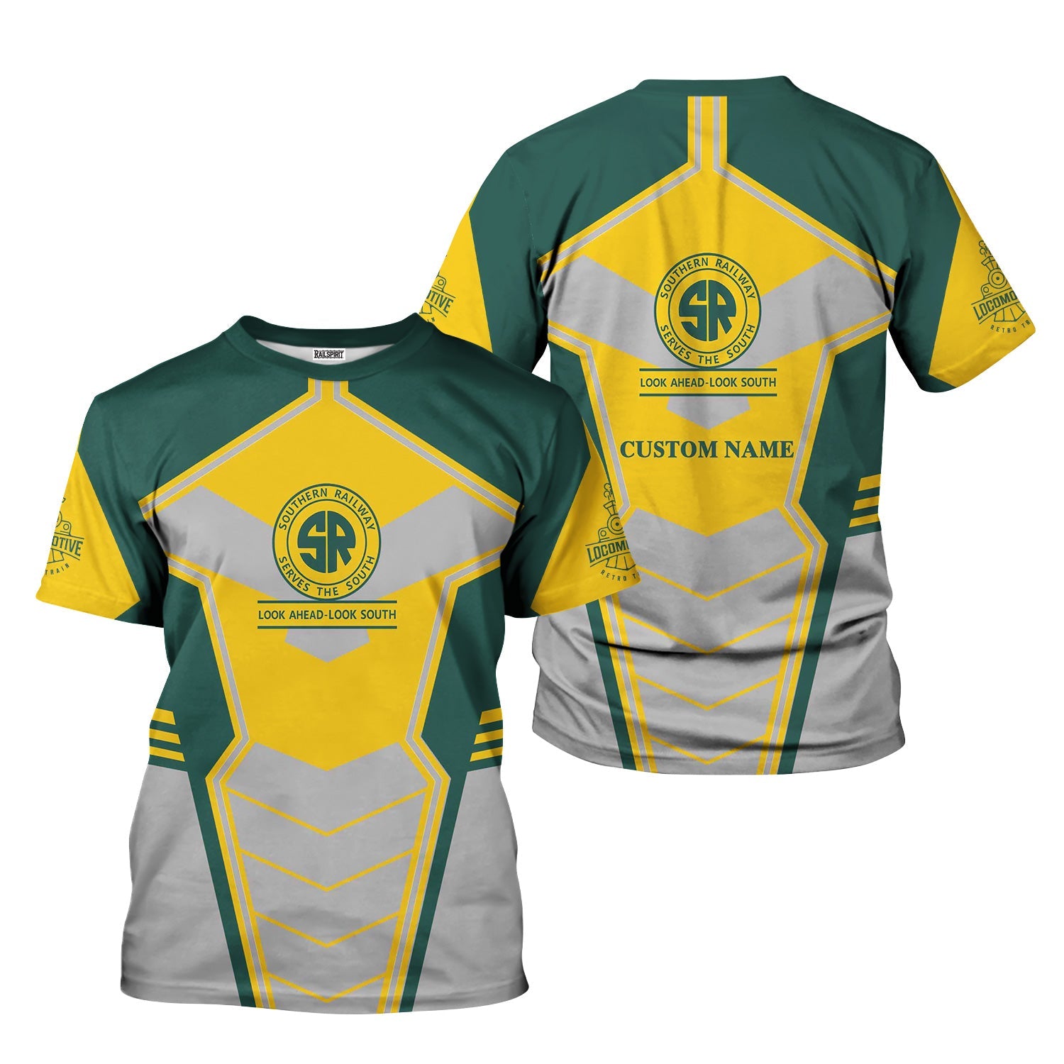 Railspirit Personalized Southern Railway U.S T-Shirt Engine-Inspired Style SOU Train Shirt for Railroad Fanatic