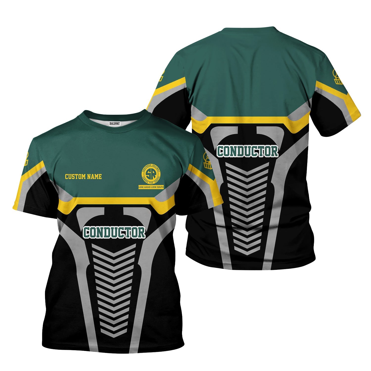 Railspirit Personalized Southern Railway U.S T-Shirt Track-Inspired with Custom Job Position SOU Train Shirt