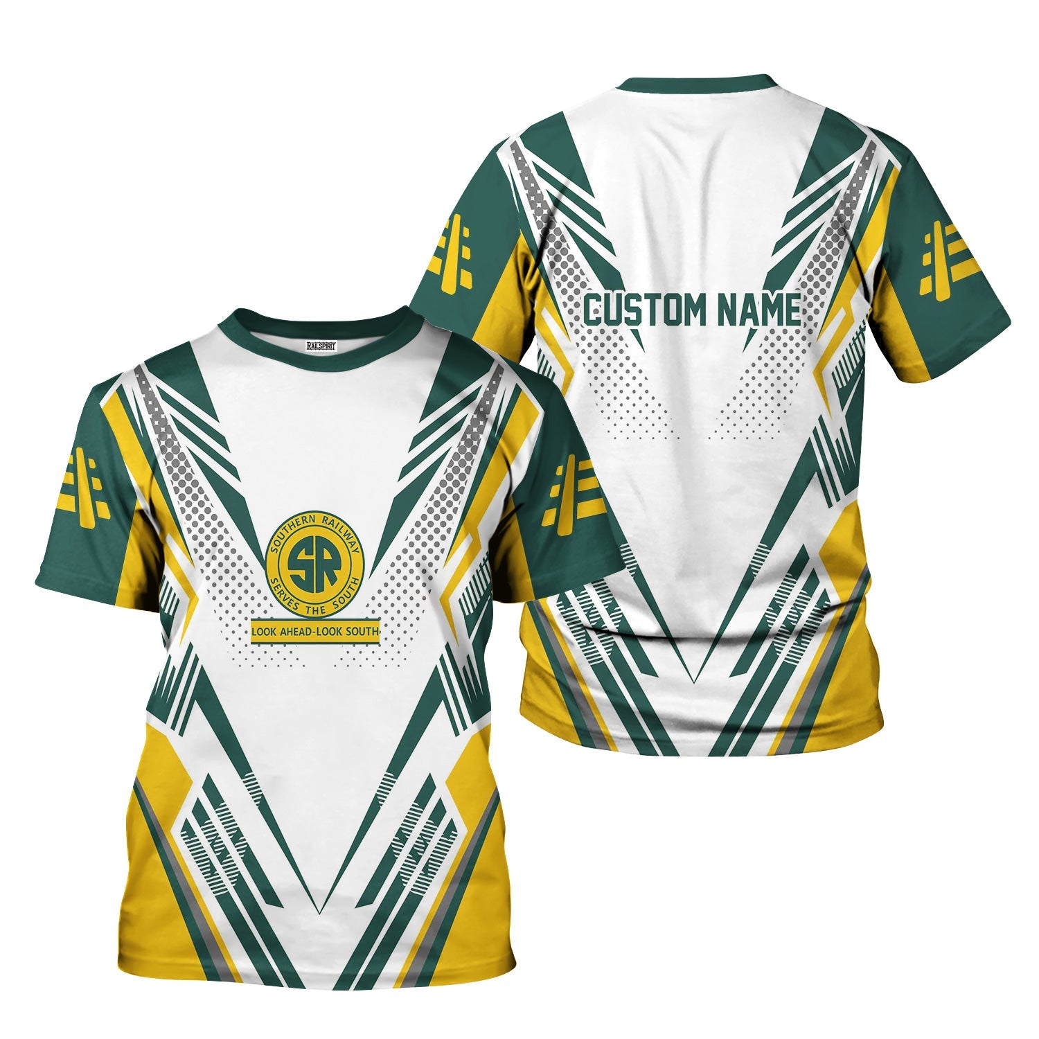 Railspirit Personalized Southern Railway U.S T-Shirt Railroad Tribute Design SOU Train Shirt for Train Lovers