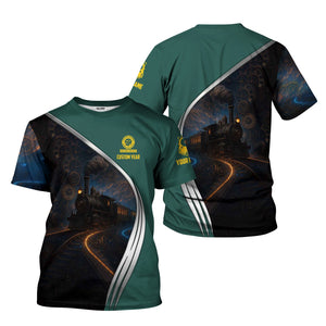 Railspirit Personalized Southern Railway U.S T-Shirt Steampunk Locomotive with Custom Year SOU Train Shirt