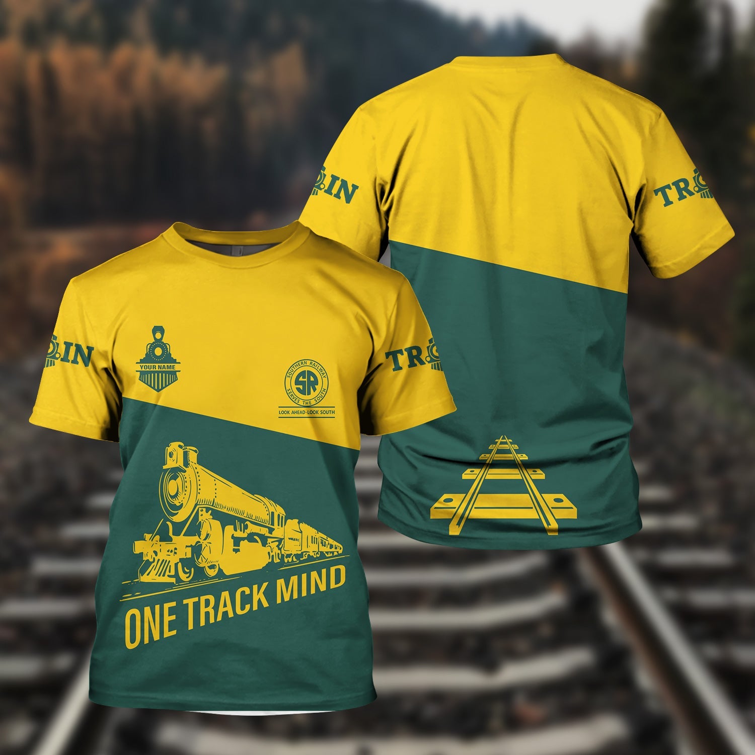 Railspirit Personalized Southern Railway U.S T Shirt One Track Mind Unisex Train Shirt Gift Idea For Train Lover