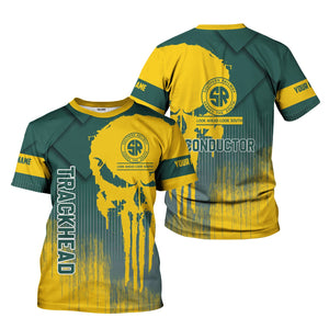 Railspirit Personalized Southern Railway U.S T-Shirt Skull Design with Custom Job SOU Train Shirt for Trackhead Crew