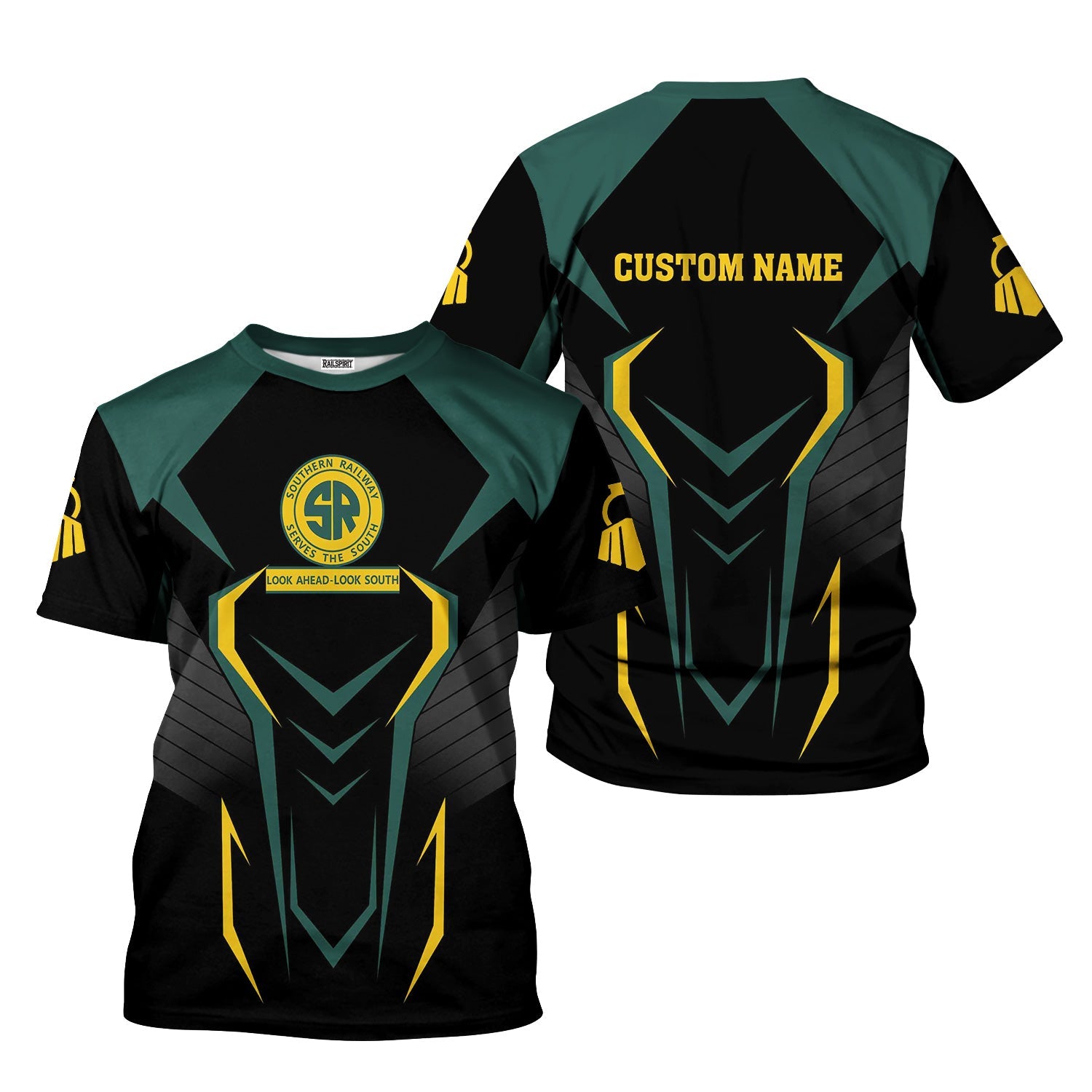 Railspirit Personalized Southern Railway U.S T-Shirt Dynamic Design Style SOU Perfect Shirt for Train Enthusiasts