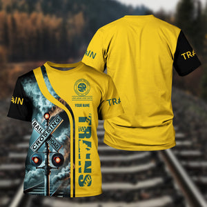 Railspirit Custom Name Southern Railway U.S T Shirt Railroad Crossing Sign Train Shirt All Over Print