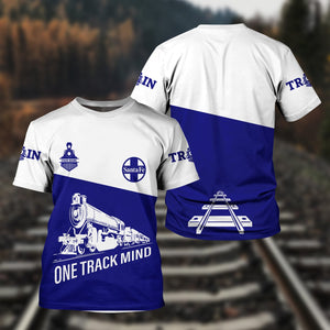 Railspirit Personalized Santa Fe Railway T Shirt One Track Mind Unisex Train Shirt Gift Idea For Train Lover