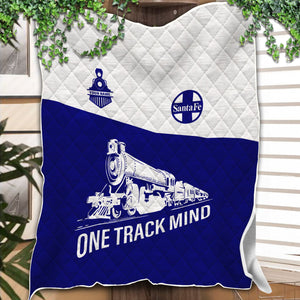 Railspirit Personalized Santa Fe Railway Premium Quilt One Track Mind Atchison, Topeka and Santa Fe Railway Train Premium Quilt Gift Idea For Train Lover