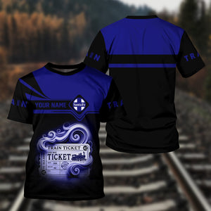 Railspirit Personalized Santa Fe Railway T Shirt Train Ticket American Locomotive Printed Train
