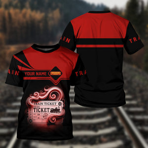 Railspirit Personalized Chicago South Shore and South Bend Railroad T Shirt Train Ticket  American Locomotive Printed Train