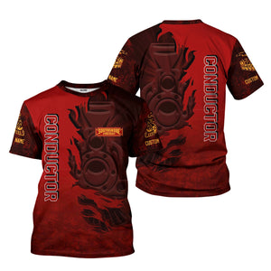 Railspirit Personalized Chicago South Shore and South Bend Railroad T-Shirt Blazing Style with Custom Position Train Shirt