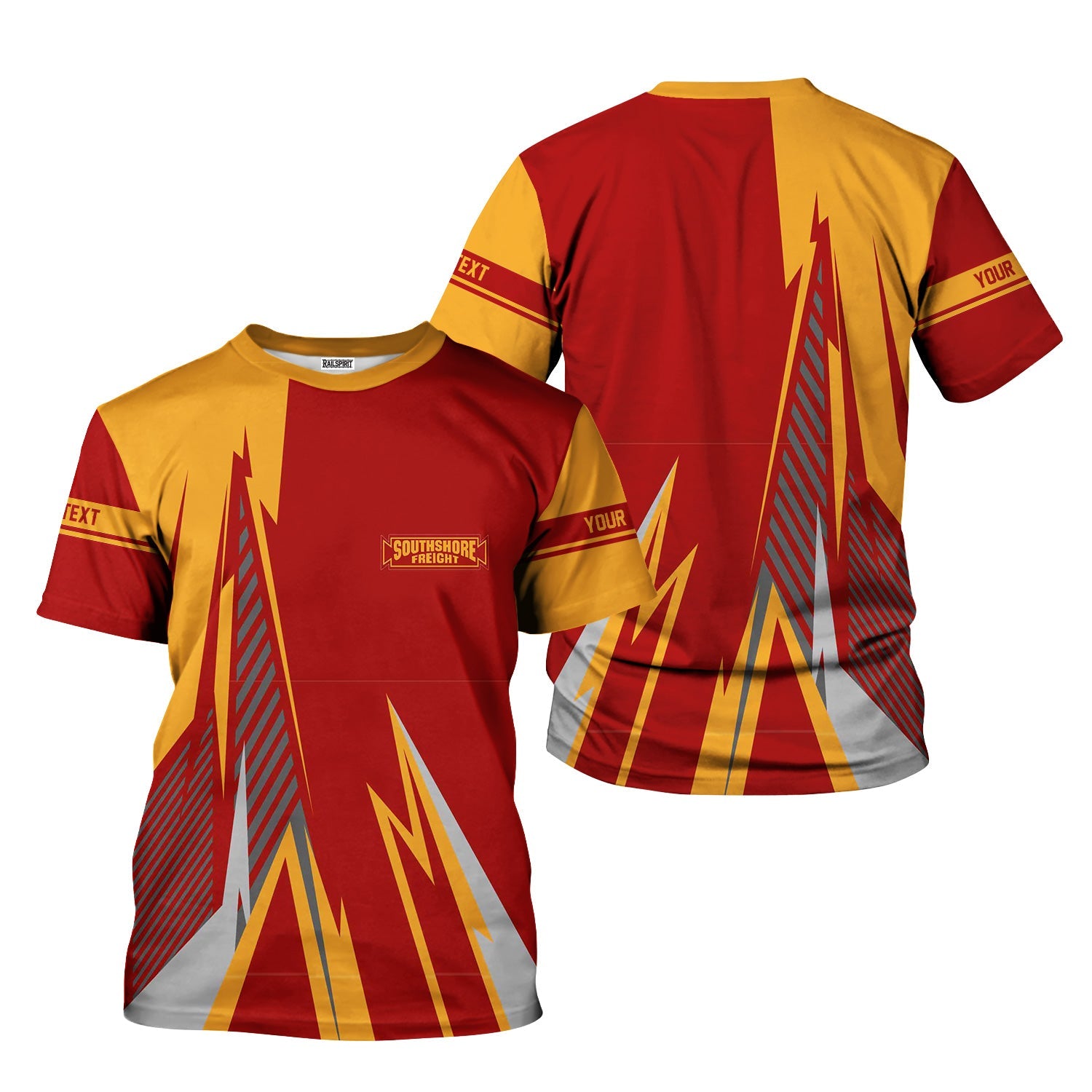 Railspirit Personalized Chicago South Shore and South Bend Railroad T-Shirt Lightning-Inspired Railway Style Shirt For Train Lovers