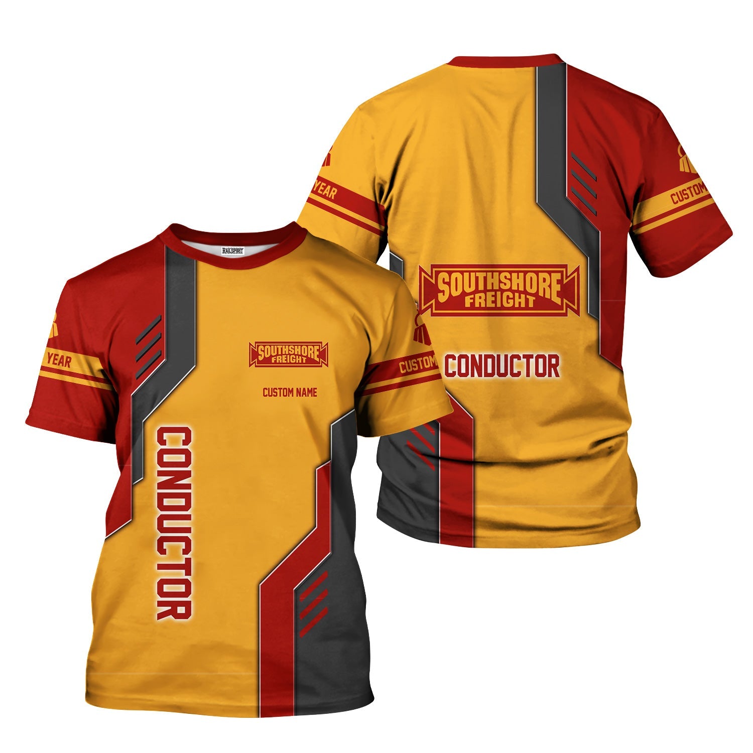 Railspirit Personalized Chicago South Shore and South Bend Railroad T-Shirt Unique Railway Style with Custom Job Train Shirt