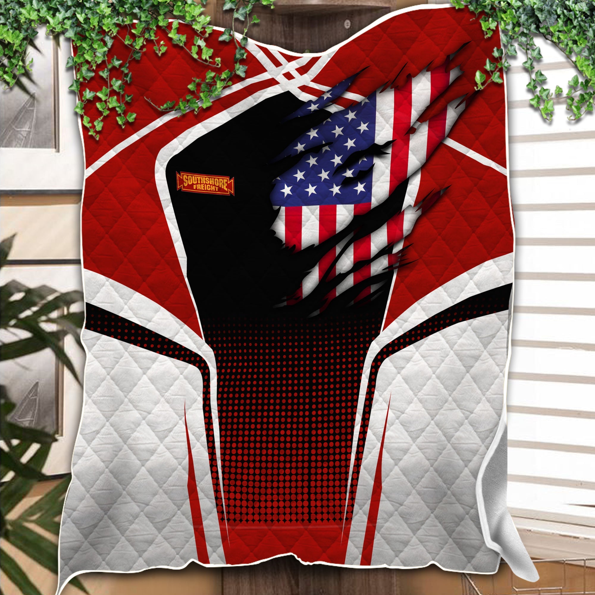 Railspirit Personalized Chicago South Shore and South Bend Railroad Premium Quilts American Vintage All Over Printed Premium Quilts