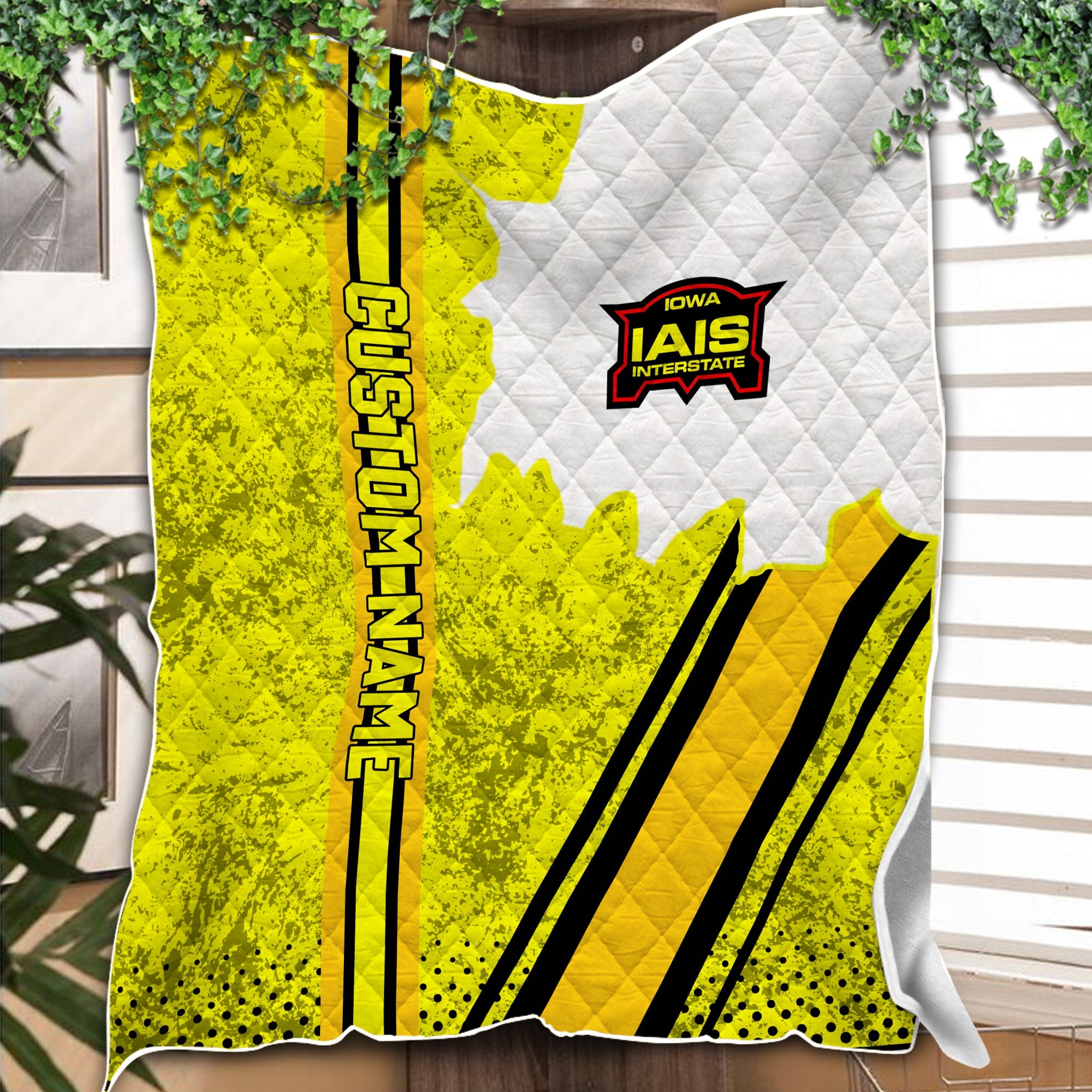 Railspirit Personalized Iowa Interstate Railroad Premium Quilts Vintage IAIS All Over Printed Premium Quilts