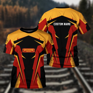 Railspirit Personalized Chicago South Shore and South Bend Railroad T Shirt Strong Line Style Train Unisex Shirt All Over Print