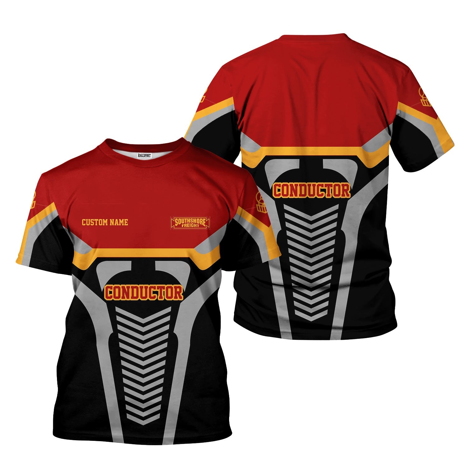 Railspirit Personalized Chicago South Shore and South Bend Railroad T-Shirt Track-Inspired with Custom Job Position Train Shirt