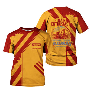 Railspirit Personalized Chicago South Shore and South Bend Railroad T-Shirt Locomotive Design Train Shirt for Train Enthusiast