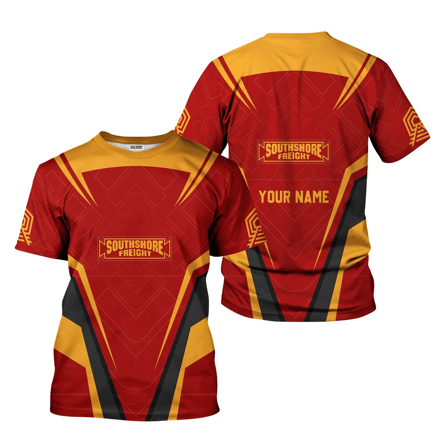 Railspirit Personalized Chicago South Shore and South Bend Railroad T-Shirt Railway Inspired Apparel Train Shirt for Train Lovers