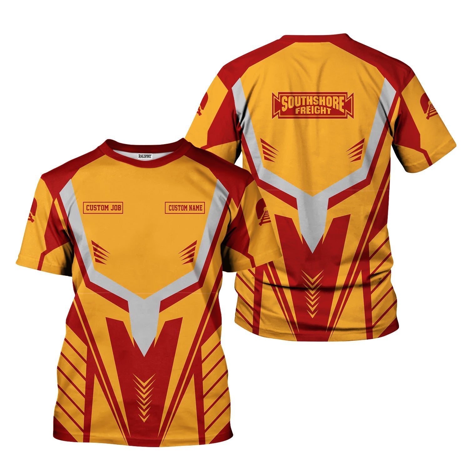 Railspirit Personalized Chicago South Shore and South Bend Railroad T-Shirt Workwear-Inspired with Custom Position Train Shirt